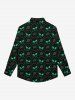 Gothic Turn-down Collar Alien UFO Planet Print Buttons Shirt For Men -  