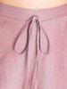 Plus Size Lace Up Pockets Culotte Pants -  
