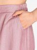 Plus Size Lace Up Pockets Culotte Pants -  