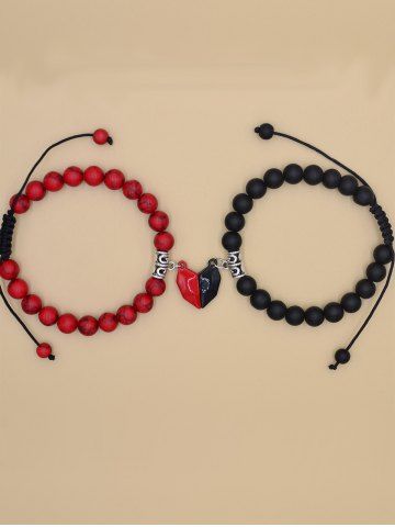 Magnetic Heart Bracelet Red-Black