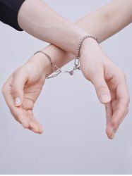 Bracelet Couple avec Cœur Magnétique Minimaliste Tendance pour la Saint-Valentin - Argent 