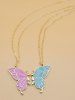 Valentines Lover's Butterfly Pendant Couple Necklace -  