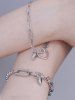 Bracelet Couple avec Cœur Magnétique Minimaliste Tendance pour la Saint-Valentin - Argent 