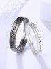 Fashion Valentines Heart Eletrocardiogram Graphic Carved Open Couple Rings -  