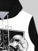Sweat à Capuche Gothique Zippé Crâne Imprimée à Doublure en Laine pour Homme - Blanc 8XL