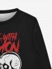 Sweat-shirt Gothique Lettre Cœur Crâne Imprimés à Manches Longues Saint-Valentin - Noir XL
