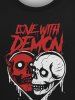 Gothic Skulls Heart Letters Print Valentines Pullover Long Sleeves Sweatshirt For Men -  