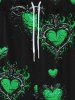 Gothic Valentine's Day Heart Plant Print Wide Leg Drawstring Sweatpants For Men -  