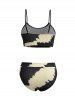 Tie Dye U Neck Padded Adjustable Strap Bikini Suit -  
