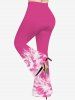 Plus Size Spiral Tie Dye Print Flare Pants -  