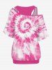 Plus Size Racerback Tank Top and Spiral Tie Dye Print Batwing Sleeve T-shirt -  
