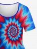 Plus Size Spiral Tie Dye Print T-shirt -  