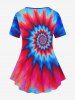 Plus Size Spiral Tie Dye Print T-shirt -  