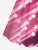 Robe Ligne A Etoile Brillante Imprimée de Grande Taille à Paillettes - Rose clair S