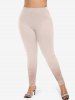 Plus Size Glitter Sparkling Sequin 3D Print Leggings -  