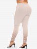 Plus Size Glitter Sparkling Sequin 3D Print Leggings -  
