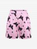 Plus Size Butterfly Heart Stars Print Shorts Pajama Set -  