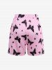 Plus Size Butterfly Heart Stars Print Shorts Pajama Set -  