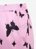 Plus Size Butterfly Heart Stars Print Shorts Pajama Set -  