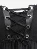 Plus Size Grommets Lace Up PU Leather Patchwork Asymmetrical Tank Top -  