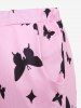 Plus Size Butterfly Heart Stars Print Shorts Pajama Set - Rose clair 4X | US 26-28