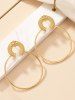 Boucles D'Oreilles Pendantes Brillantes Lumineuses Rondes Superposées à Paillettes - d'or 