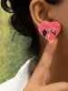 Fashion Pinky Swear Star Heart Shaped Stud Earrings -  