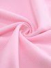 Robe Haute Basse Fleur Imprimée Bouclée à Ourlet en Dentelle de Grande Taille à Volants - Rose clair L | US 12