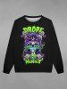 Gothic Skull Letters 3D Print Crew Neck Sweatshirt For Men -  