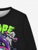 Gothic Skull Letters 3D Print Crew Neck Sweatshirt For Men -  
