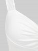 Plus Size Ruched O-ring Cinched Cutout Crop Top -  