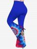 Plus Size Spiral Tie Dye Colorblock Print Flare Pants -  