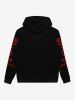 Gothic Skulls Flame Print Pockets Drawstring Zip Up Hoodie For Men -  