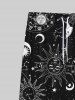 Pantalon de Survêtement avec Cordon de Serrage à Imprimé Etoile Lune et Soleil pour Hommes Style Gothique - Noir 8XL