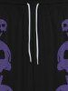 Pantalon de Jogging Gothique Crâne Imprimée avec Poches à Cordon - Noir 2XL
