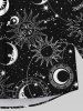 Chemise Boutonnée Gothique Etoile Lune Soleil Galaxie Imprimés pour Homme - Noir XL