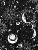 Chemise Boutonnée Gothique Etoile Lune Soleil Galaxie Imprimés pour Homme - Noir 8XL