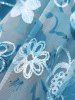Haut Croisé Fleuri Brodé Panneau en Dentelle Chaîne de Grande Taille à Volants - Bleu M | US 10