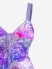 Plus Size Rose Flower Glitter Sparkling Sequin 3D Print Cinched Tank Top -  