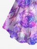 Plus Size Rose Flower Glitter Sparkling Sequin 3D Print Cinched Tank Top -  