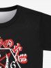 T-shirt Gothique Lettre Tête de Mouton et Etoile Imprimés pour Homme - Noir S