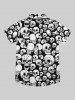 Chemise Gothique Imprimé Crâne à Boutons pour Homme - Noir M