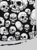 Chemise Gothique Imprimé Crâne à Boutons pour Homme - Noir M