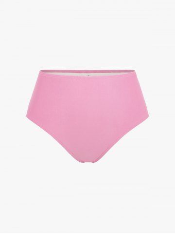 Fashion Flutter Sleeve Floral Lace Panel Tied Crossover Solid Tankini Swimsuit