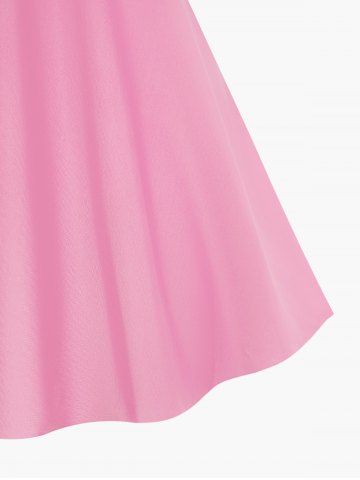 Fashion Flutter Sleeve Floral Lace Panel Tied Crossover Solid Tankini Swimsuit