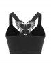 Plus Size & Curve Lace Butterfly Ruched Buckle Bra Top -  