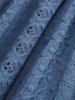 Haut Croisé Bouclé Floral Brodé à Epaule Dénudée de Grande Taille à Volants - Bleu M | US 10