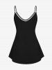 Plus Size Butterfly Cross Star Glitter 3D Print Cami Top (Adjustable Shoulder Strap) -  