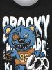 Gothic Skull Bear Letters Star Print Short Sleeves T-shirt For Men -  