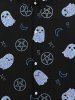Gothic Turn-down Collar Cute Ghost Moon Star Printed Buttons Shirt For Men -  